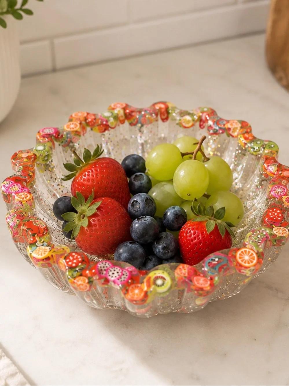 Colorful Fruity Resin Serving Bowl - Set of 4